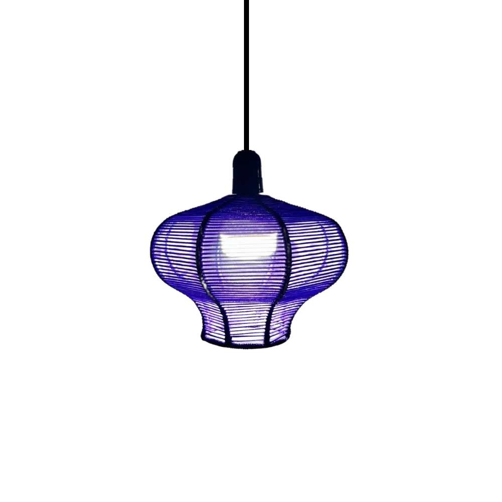 Luminária Pendente de Teto Trançado Artesanal Roxo - Blade