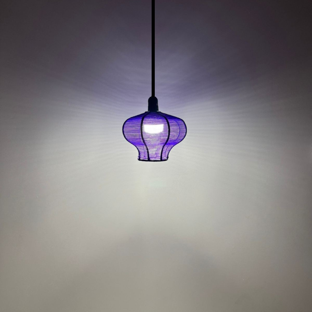 Luminária Pendente de Teto Trançado Artesanal Roxo - Blade