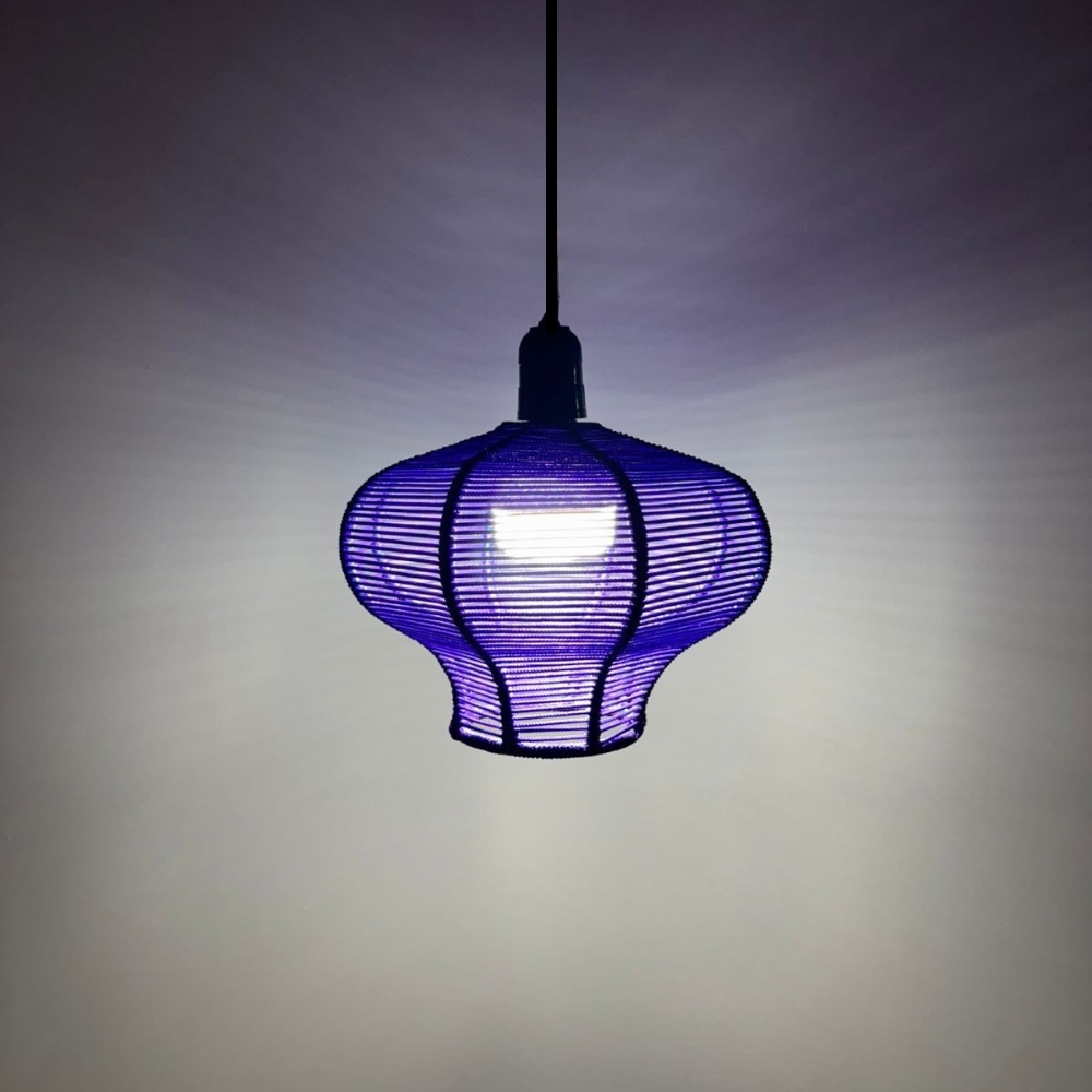 Luminária Pendente de Teto Trançado Artesanal Roxo - Blade