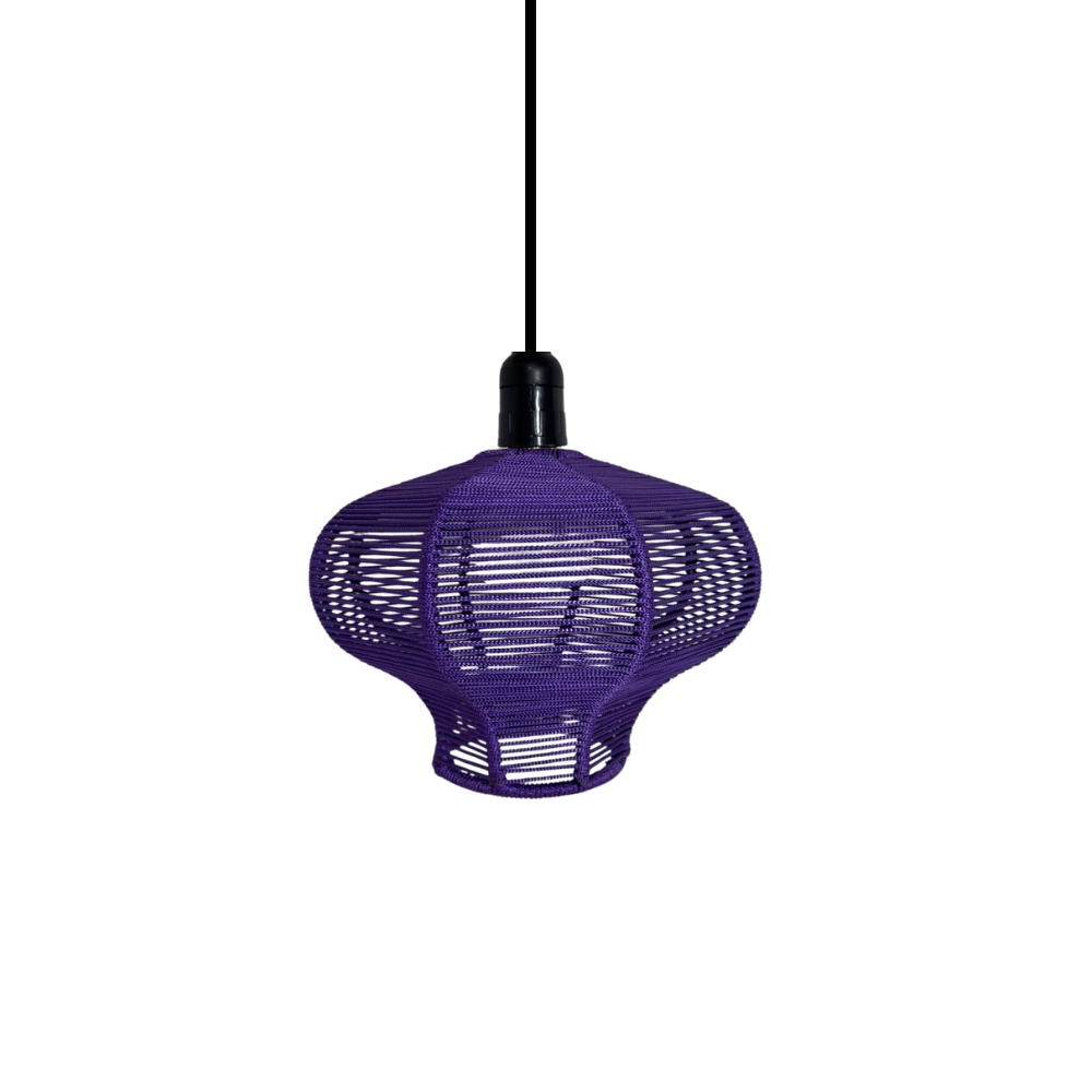 Luminária Pendente de Teto Trançado Artesanal Roxo - Blade