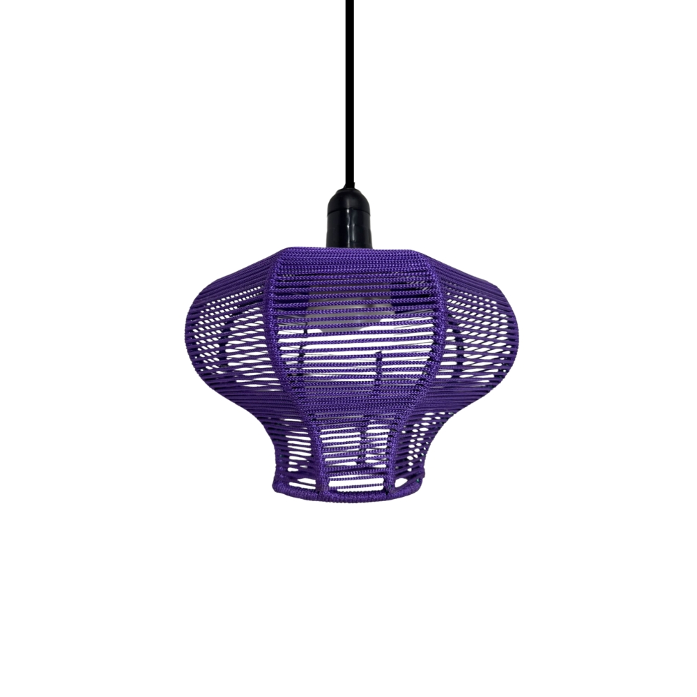 Luminária Pendente de Teto Trançado Artesanal Roxo - Blade
