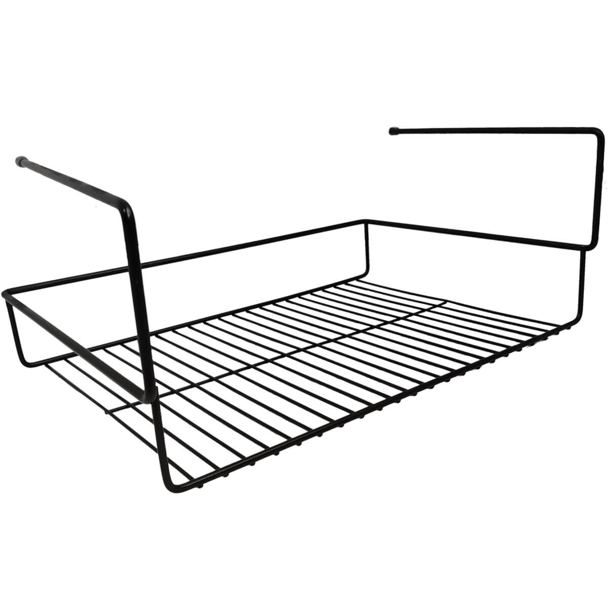 Cesto Aramado Prateleira 43cm Grande Organizador De Encaixe Preto