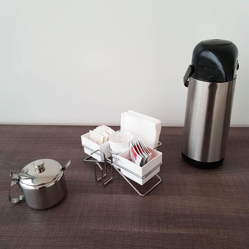 Conjunto 10 Porta Sachês Mexedor Açúcar Adoçante Chás Organizador Mesa Café Branco