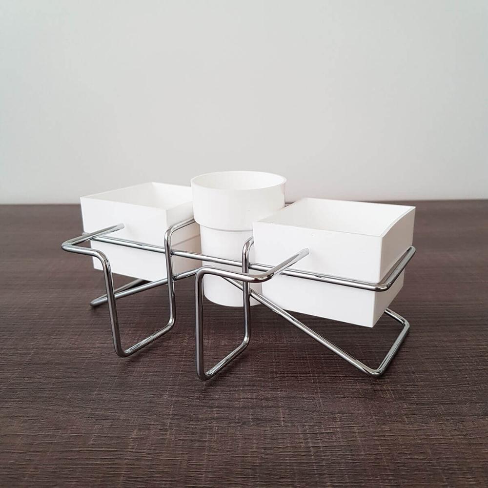 Conjunto 10 Porta Sachês Mexedor Açúcar Adoçante Chás Organizador Mesa Café Branco