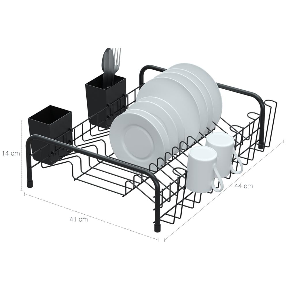 Conjunto Para Pia De Cozinha Lixeira Quadrada 6,5L E Escorre