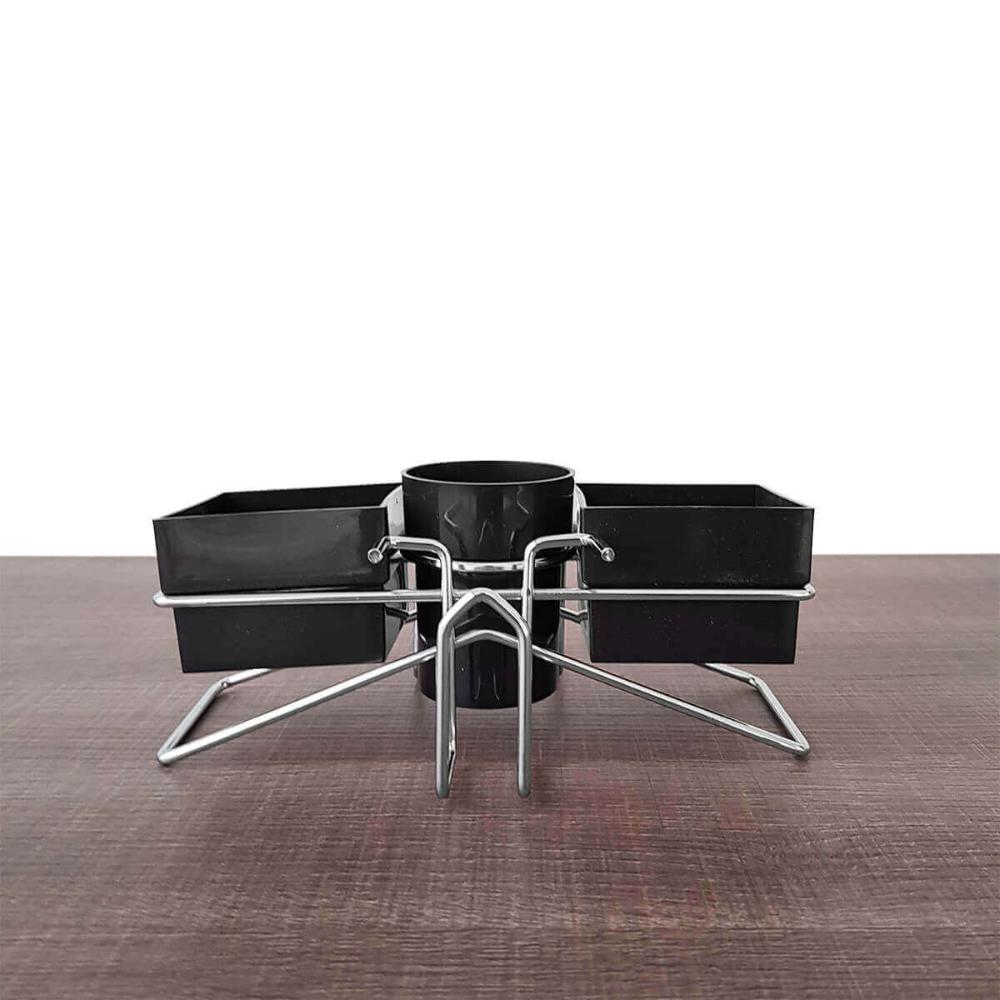 Kit 3 Porta Sachês de Mesa Açúcar Guardanapo Adoçante Mexedo