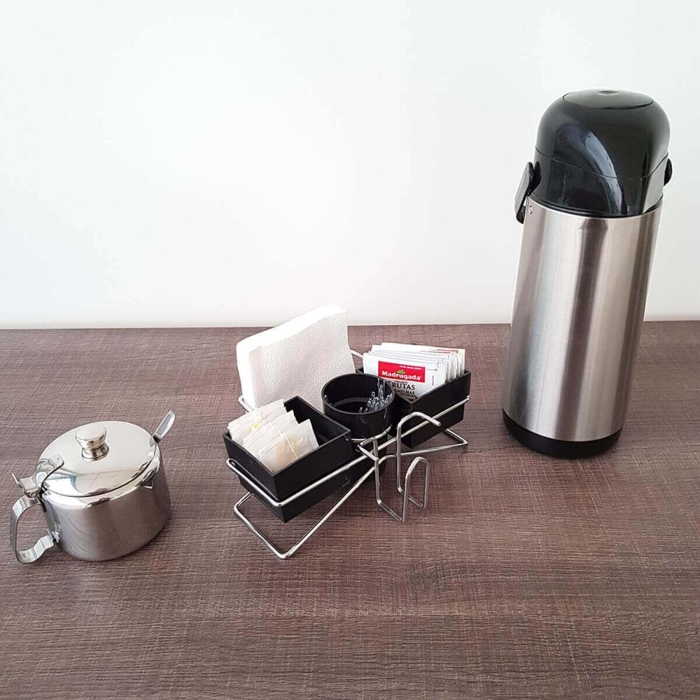 Kit 3 Porta Sachês de Mesa Açúcar Guardanapo Adoçante Mexedo