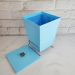 Lixeira para Banheiro Plástica com Suporte Cromado e Anel Interno 6,5L com Tampa Stolf Azul