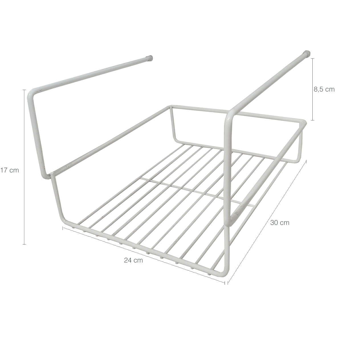 Prateleira De Encaixe 24cm Organizador Cesto Pequeno Aramado Branco