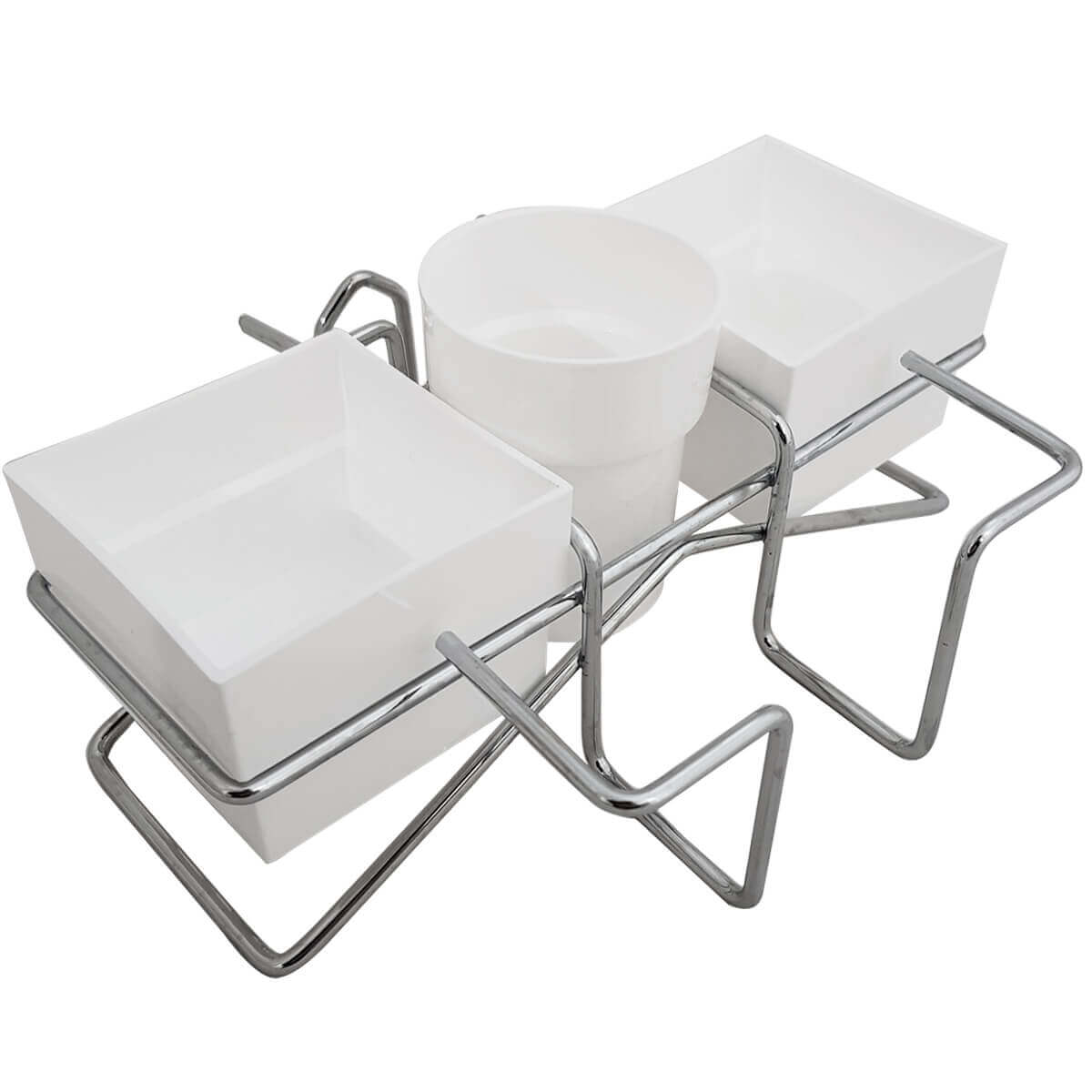 Suporte Porta Sachês Açúcar Mexedor Adoçante Chás Organizador para Mesa do Café Branco