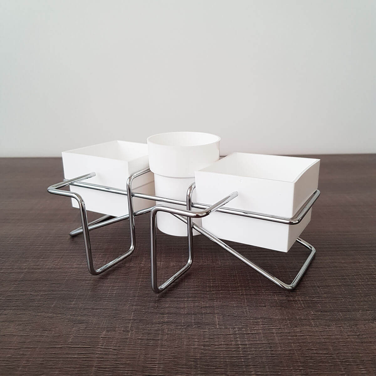 Suporte Porta Sachês Açúcar Mexedor Adoçante Chás Organizador para Mesa do Café Branco