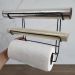 Suporte Rolos Porta Papel Toalha Alumínio PVC Plástico Filme de Parede Preto Stolf