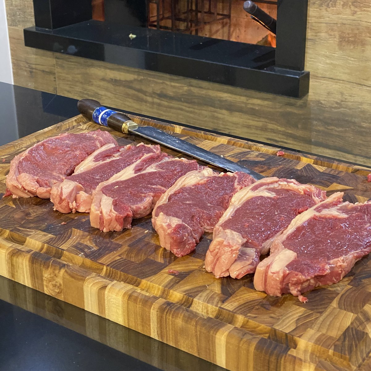 Tábua de Carne para Churrasco Madeira Invertida Teca - Stolf 44x29,5