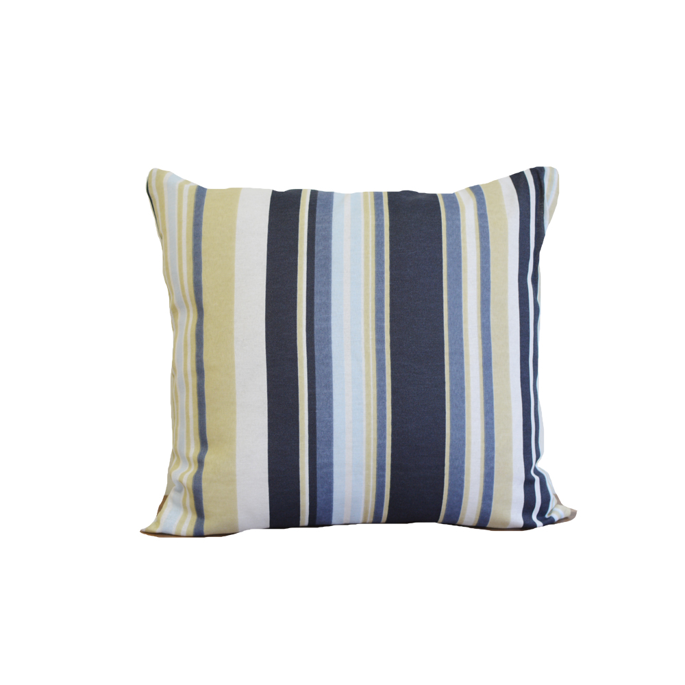 Almofada Decore Azul Escuro Listrado 40x40 com aba Têxtil Lar
