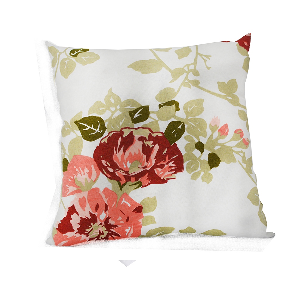 Almofada Decore Vermelho Estampado 50x50 sem aba Têxtil Lar