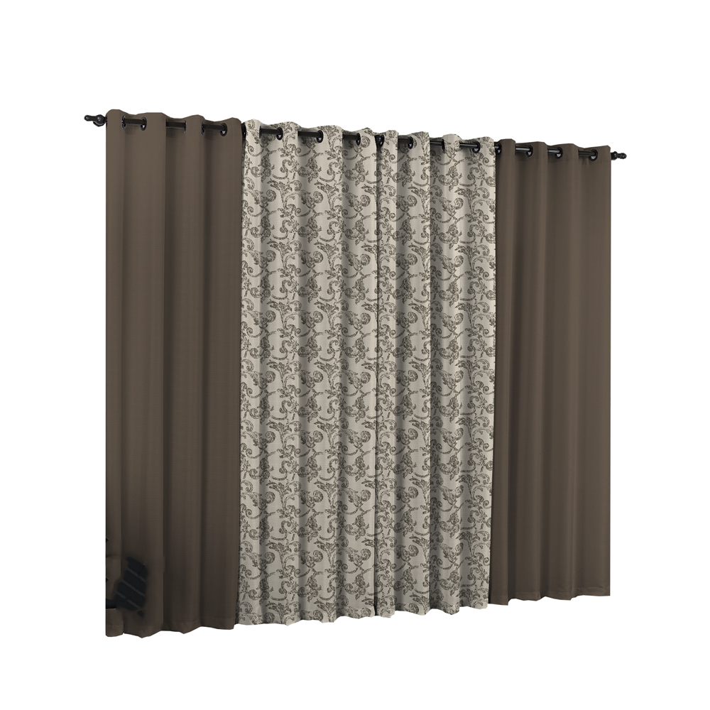 Cortina de Janela para varão Larissa Prime Marrom Novo 1 peça Textil Lar