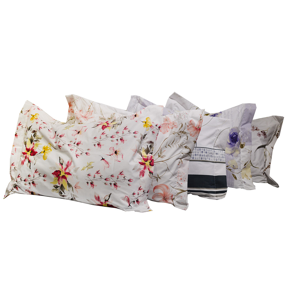 Fronha Avulsa com aba 200 fios Top Confort Lilás Floral 1 peça Textil Lar