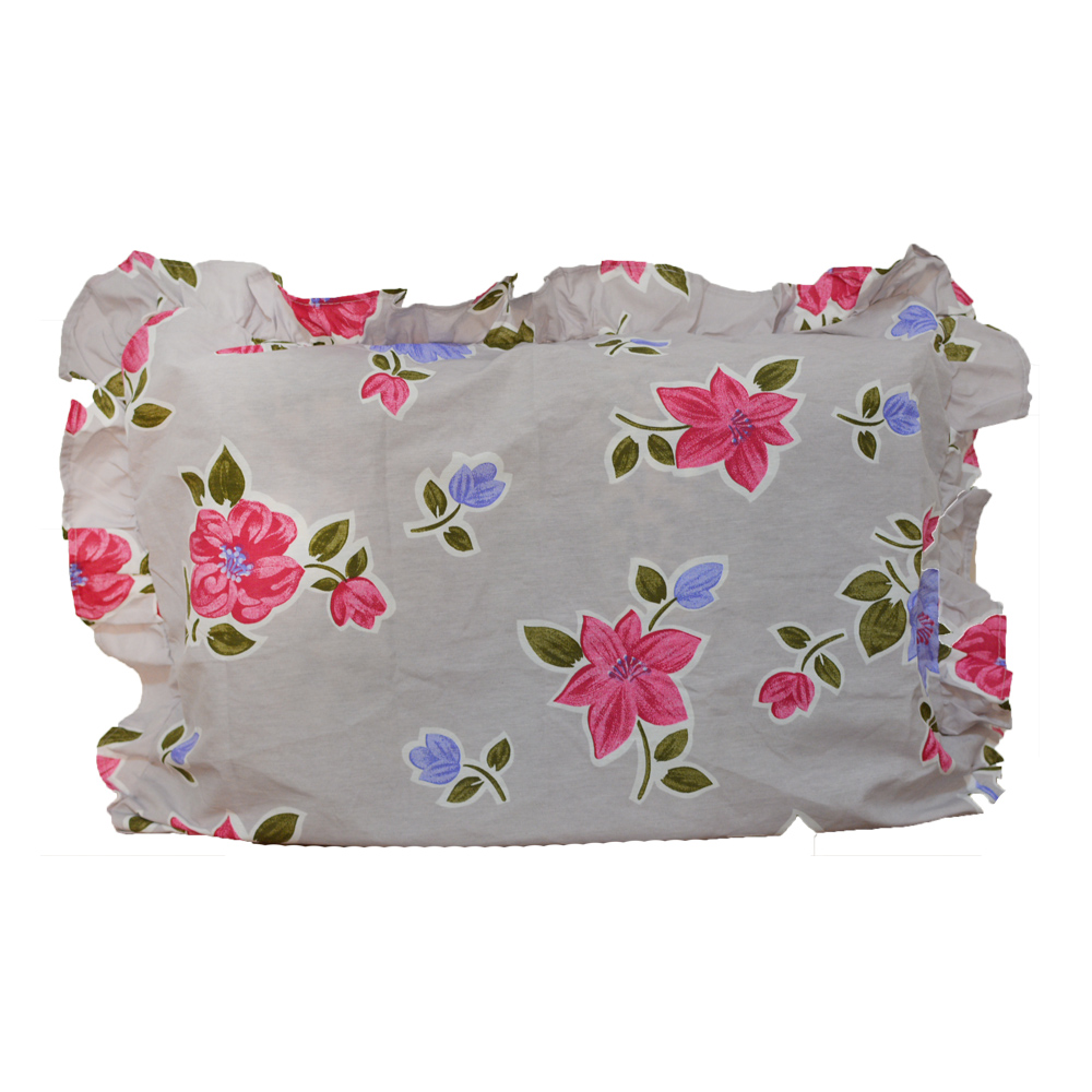 Fronha Avulsa com babados 180 fios Romantique Lilás com Floral 1 peça