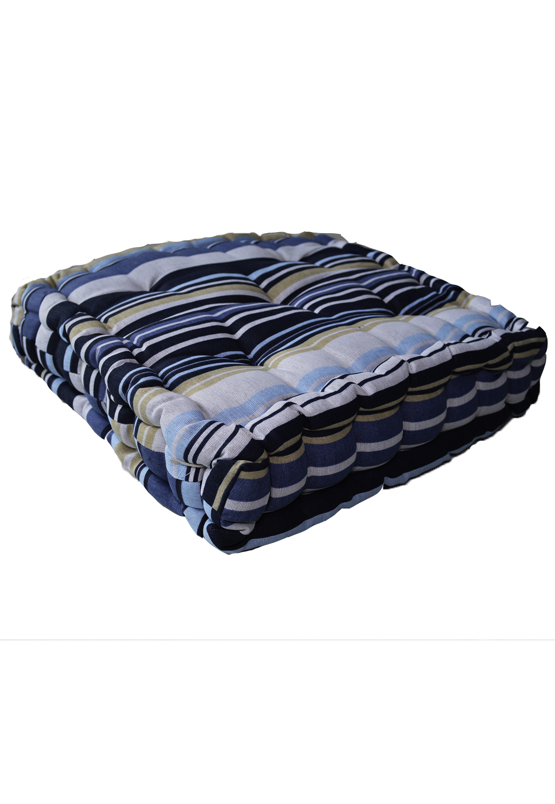 Futton Alto Decore Azul Listrado Peça Unica Textil Lar