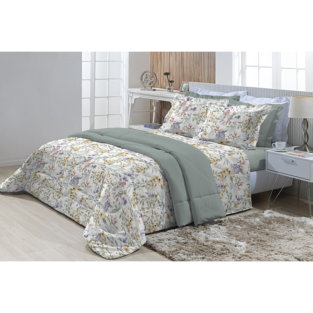 Jogo de Cama Casal 200 fios Top Confort Hayes 4 peças Textil Lar