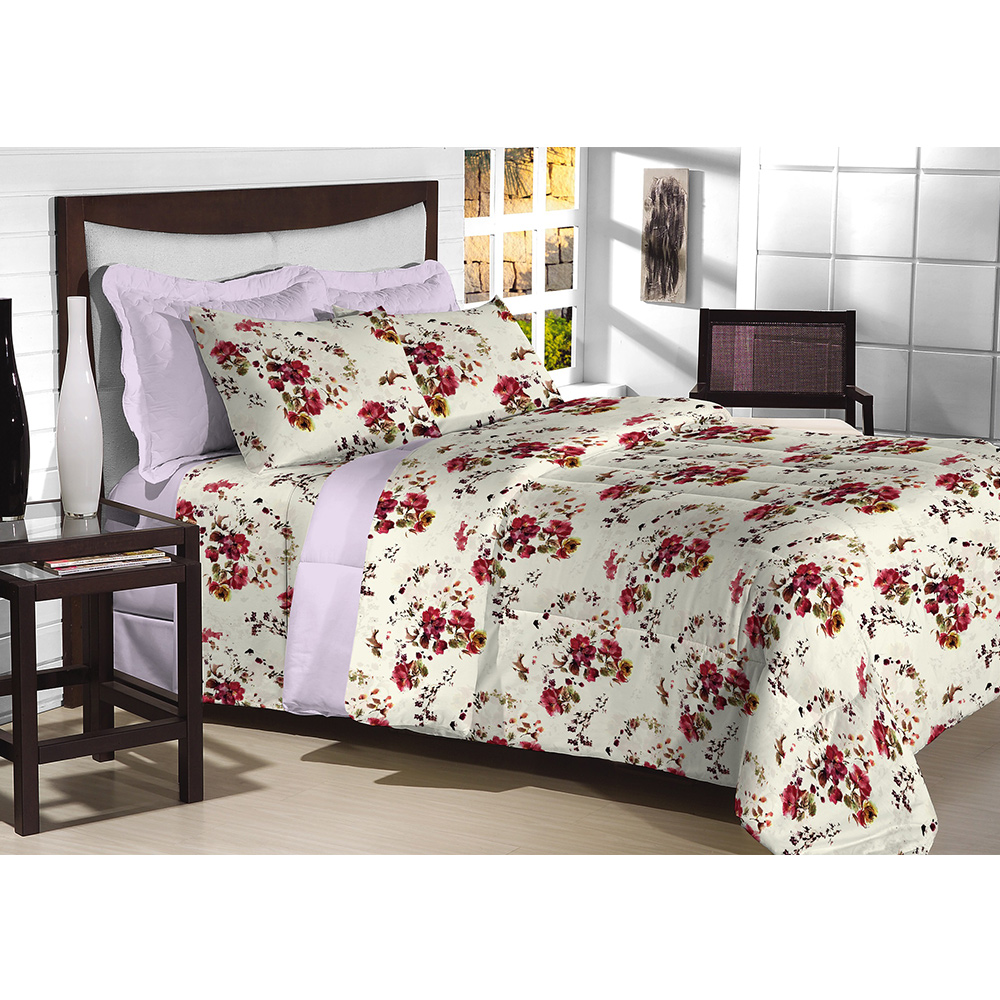 Jogo de Cama Queen 200 fios Top Confort Fall 4 peças Textil Lar