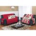 Kit Protetor de Sofá Dupla Face 2 e 3 lugares Decore Vermelho Listrado 2 peças Textil Lar