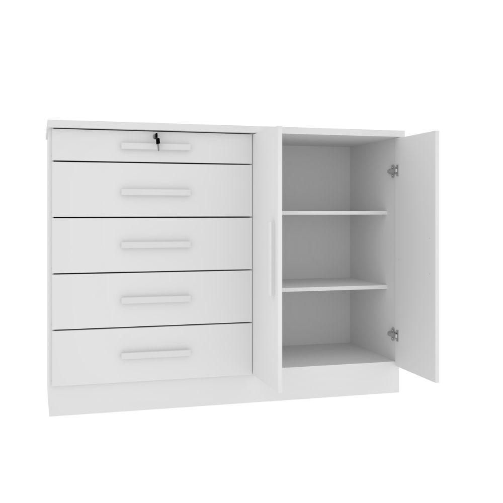 Cômoda Istambul 2 Portas 5 Gavetas TCIL Branco