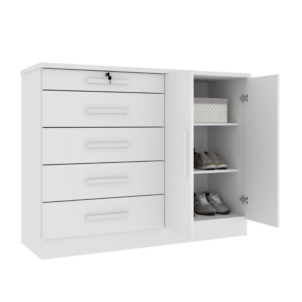 Cômoda Istambul 2 Portas 5 Gavetas TCIL Branco