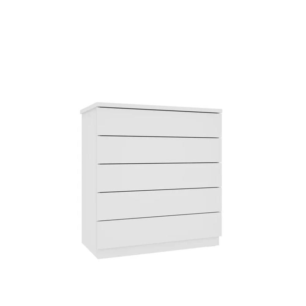 Cômoda Premium Branco 5 Gavetas Móveis Tcil