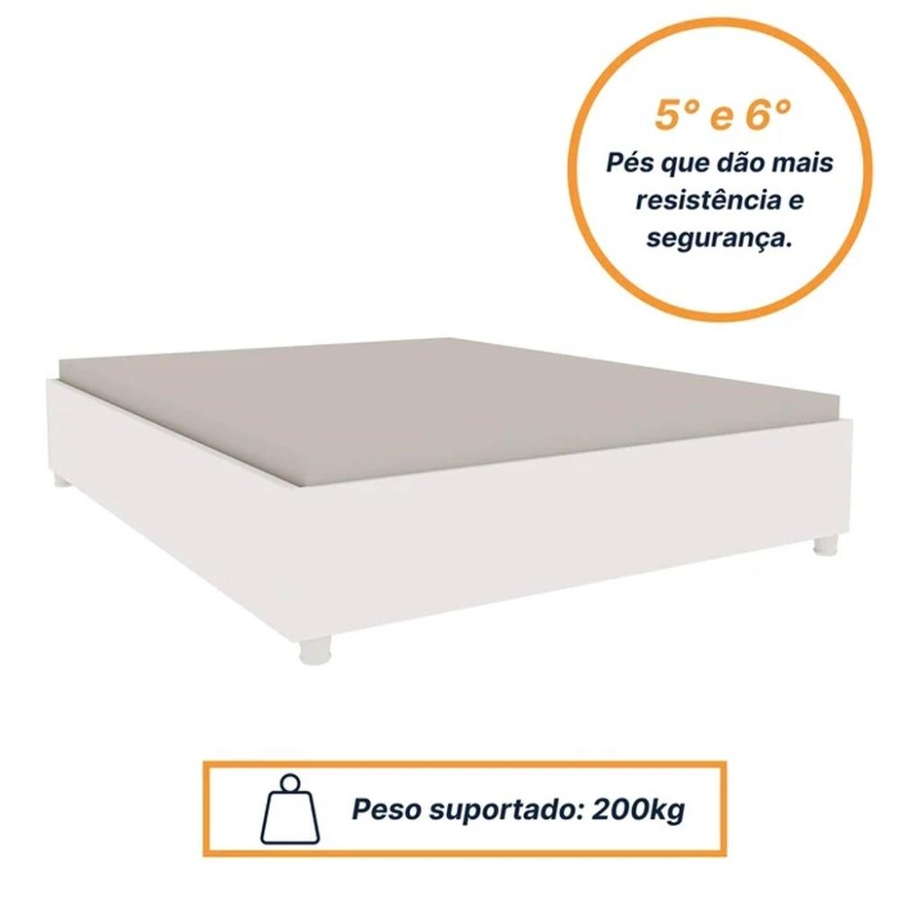 Cama Box Casal 193Cmx144Cm Mônaco Neve