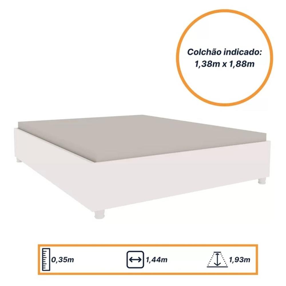 Cama Box Casal 193Cmx144Cm Mônaco Neve