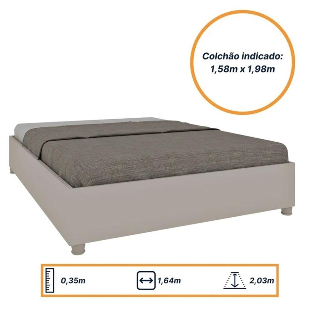 Cama Box Mônaco Casal Queen TCIL Off White