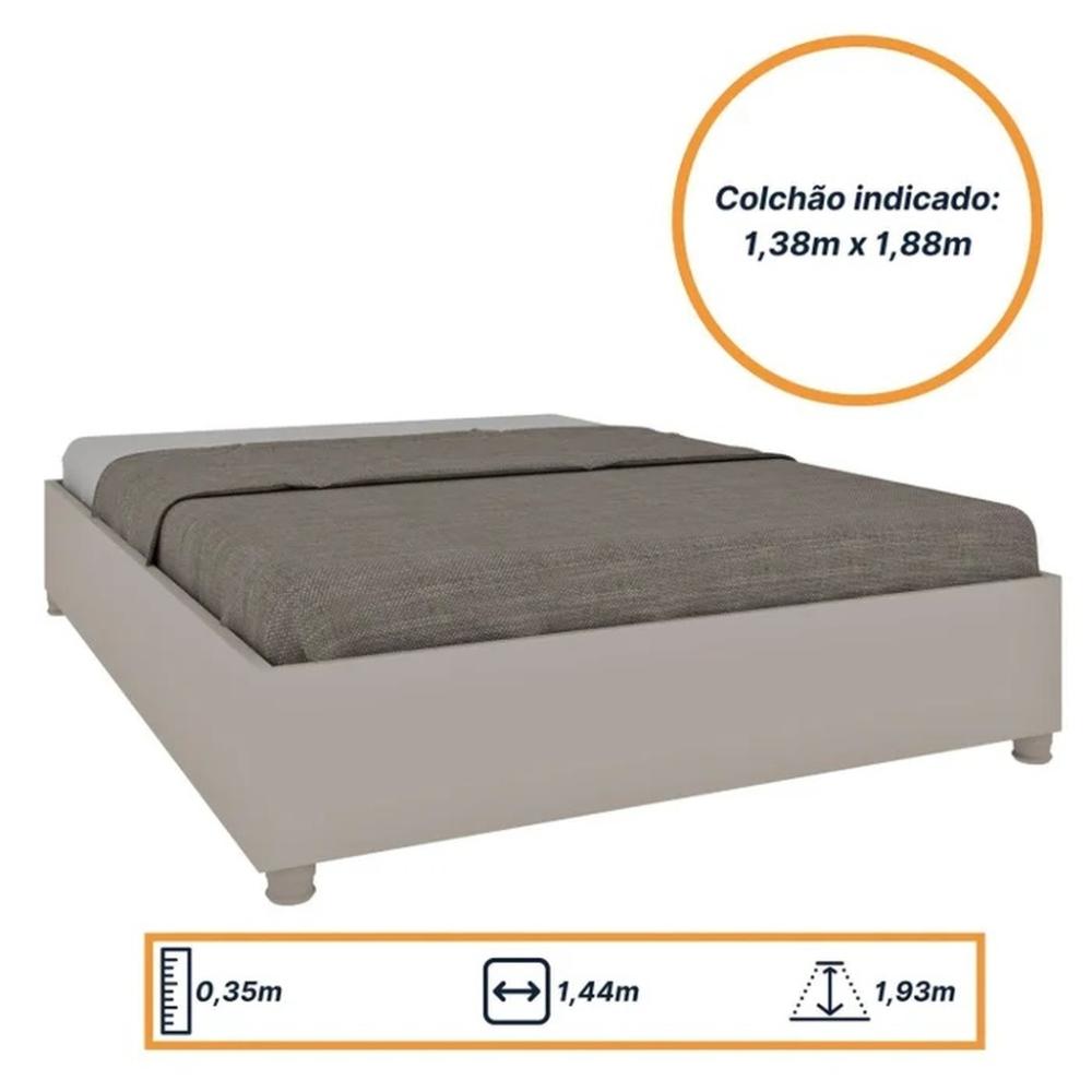 Cama Box Mônaco Casal TCIL Off White