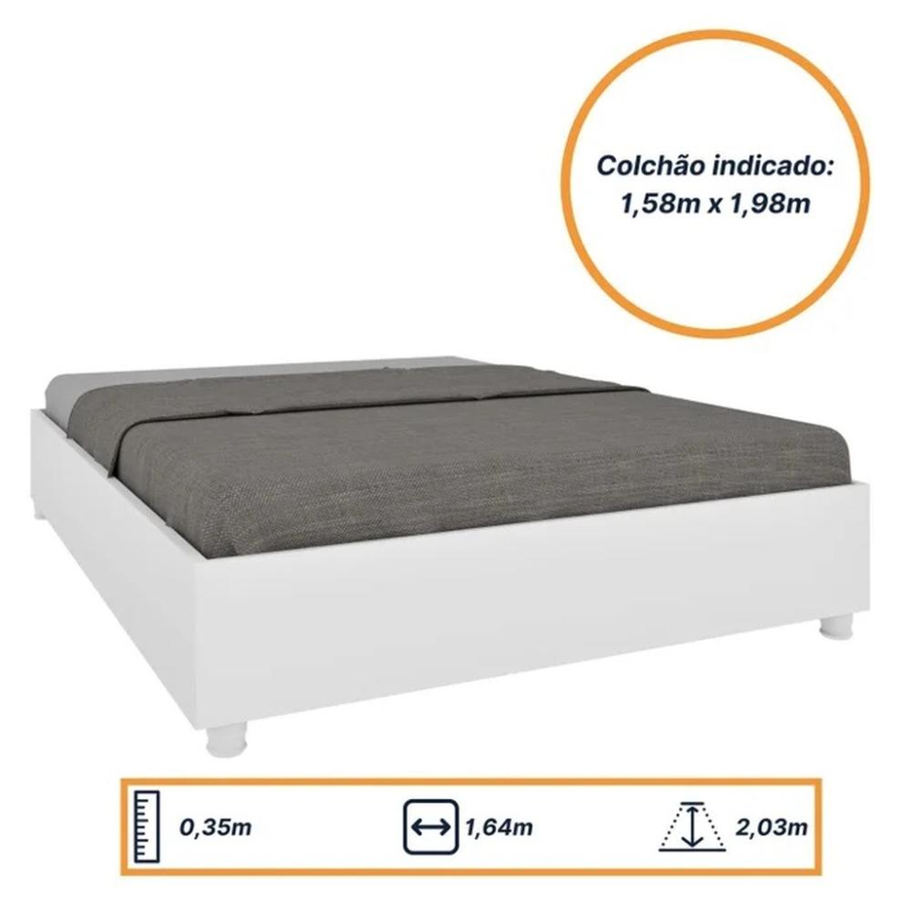 Cama Box Queen Mônaco Neve Móveis Tcil