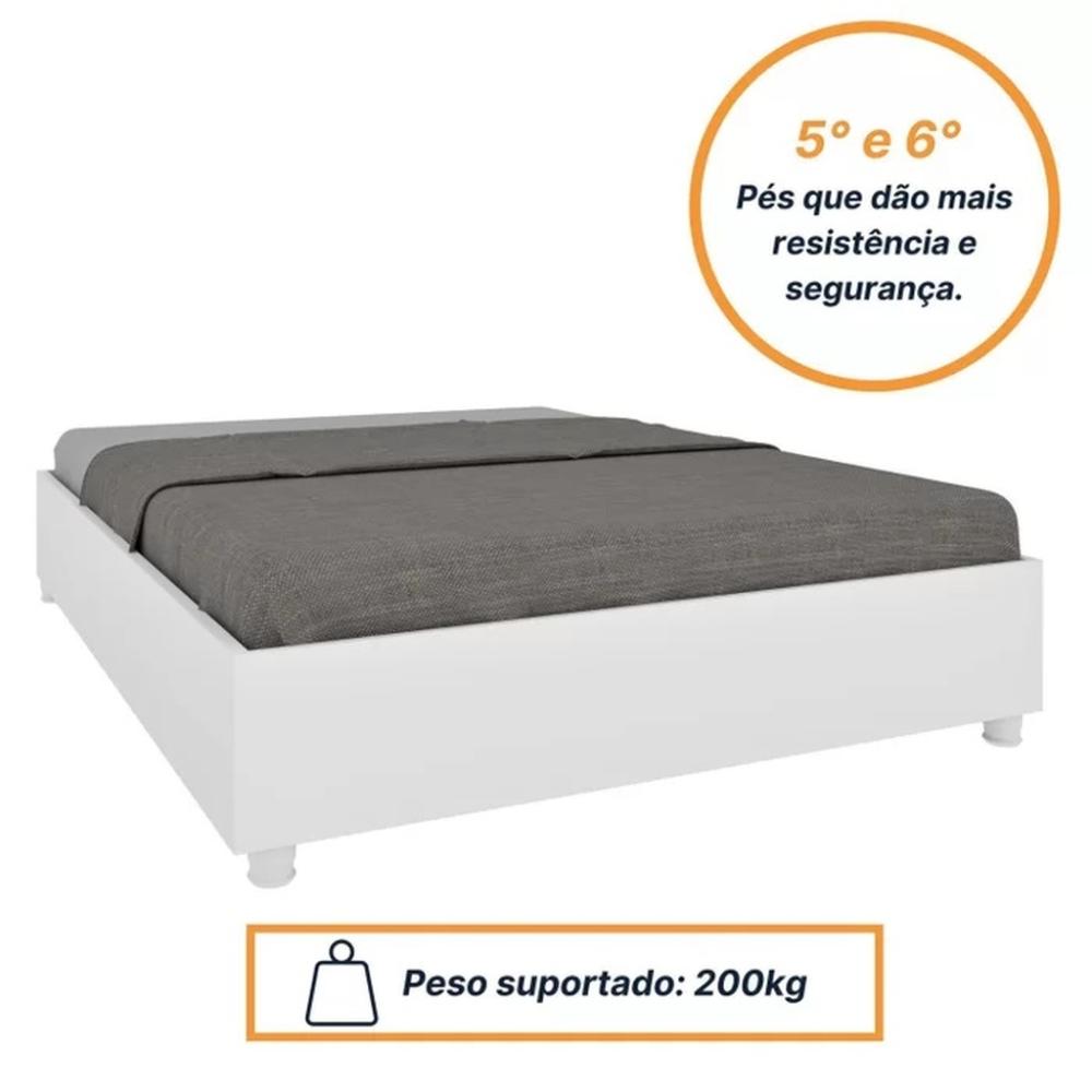 Cama Box Queen Mônaco Neve Móveis Tcil