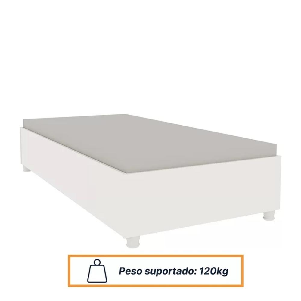 Cama Box Solteiro Mônaco Branco Móveis Tcil