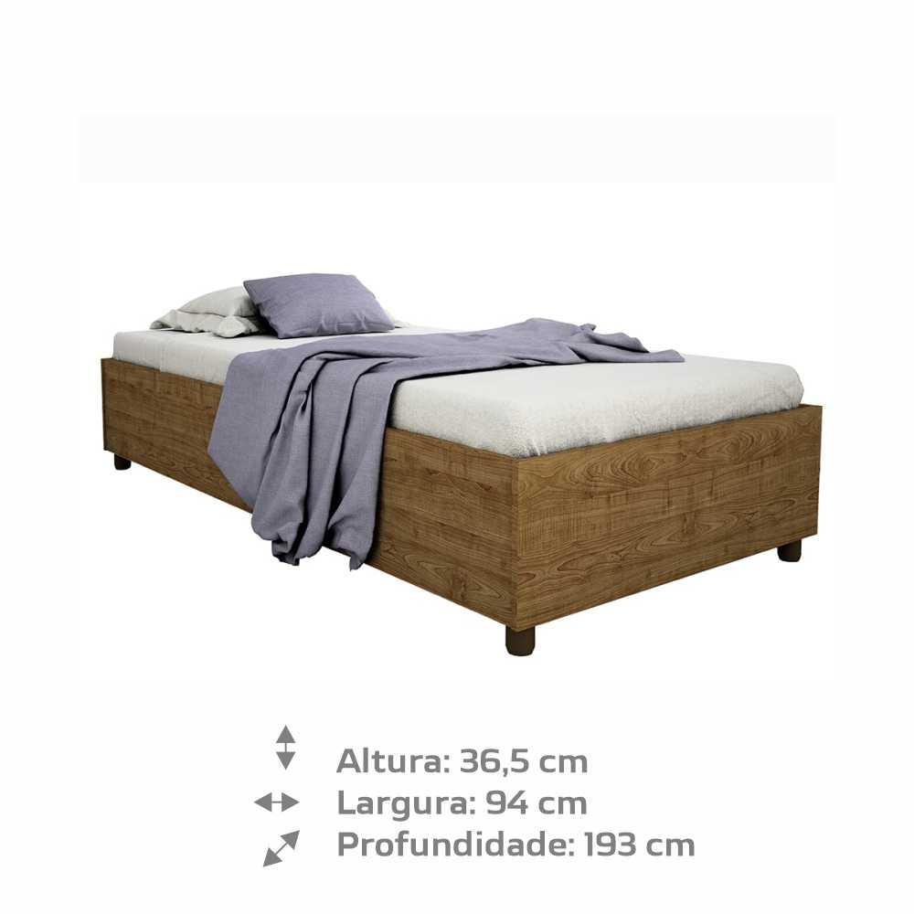 Cama Box Solteiro Mônaco Cinamomo Móveis Tcil