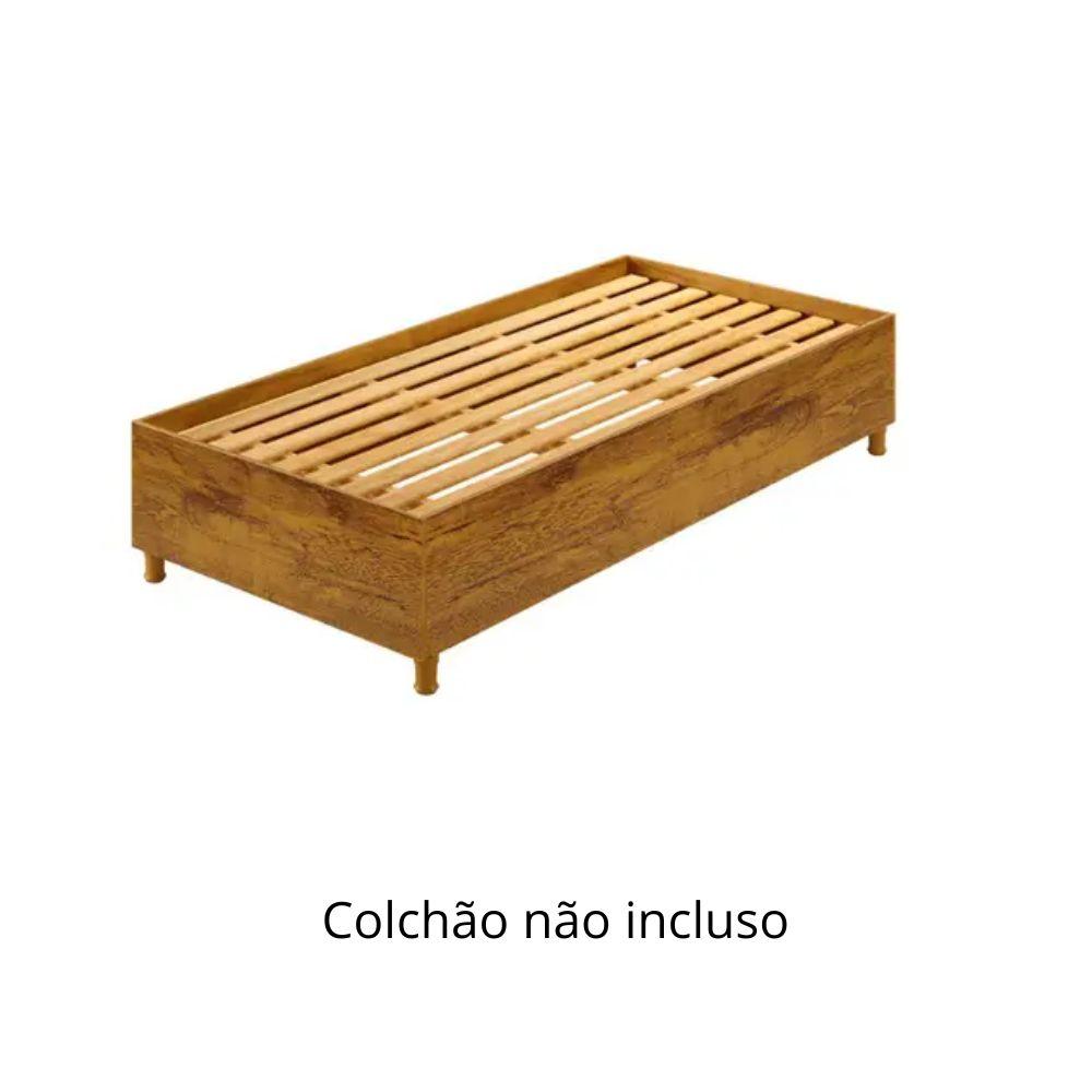 Cama Box Solteiro Mônaco Cinamomo Móveis Tcil
