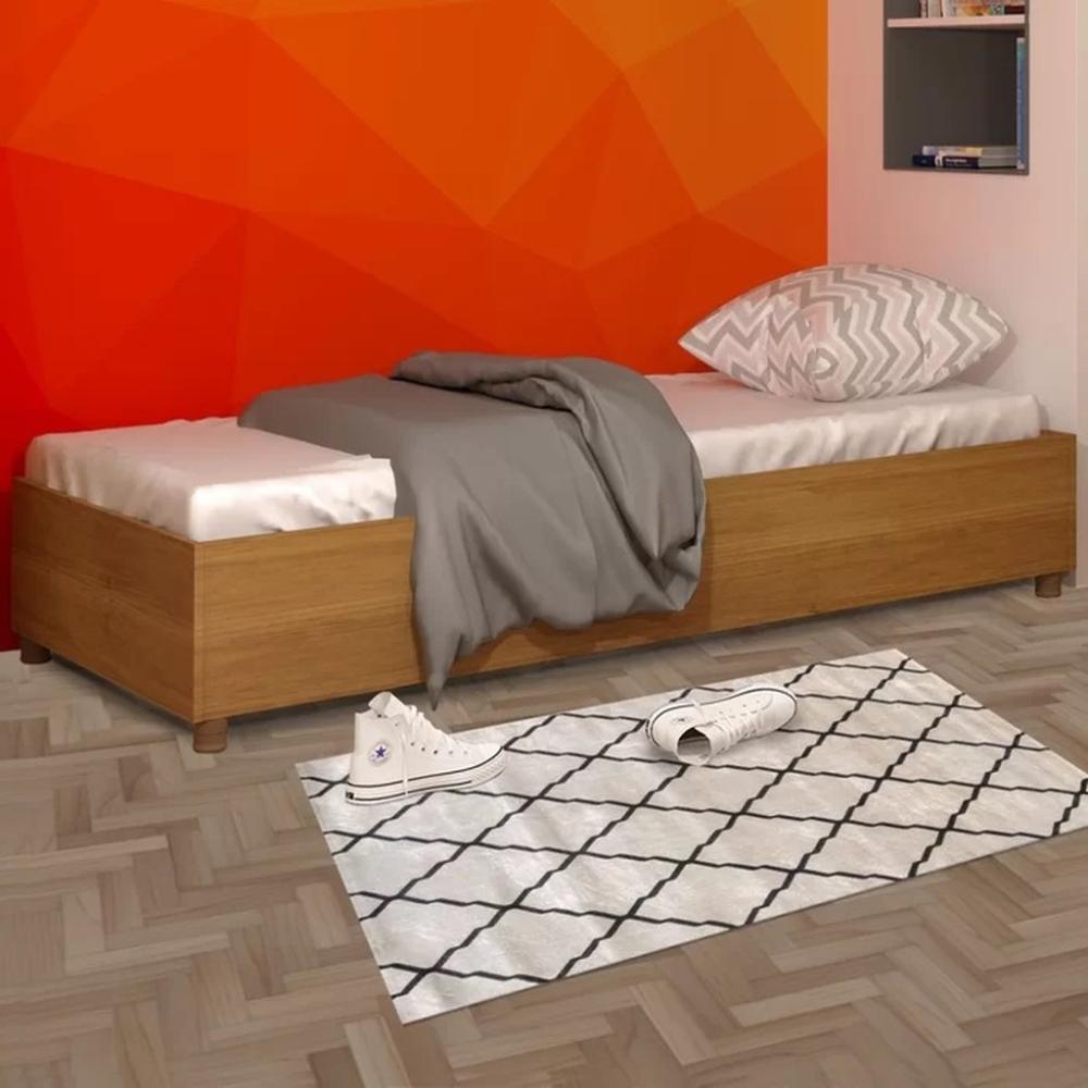 Cama Box Solteiro Mônaco Cinamomo Móveis Tcil
