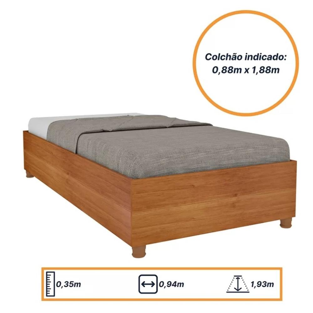 Cama Box Solteiro Mônaco Cinamomo Móveis Tcil