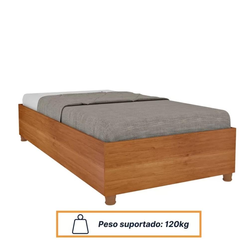 Cama Box Solteiro Mônaco Cinamomo Móveis Tcil