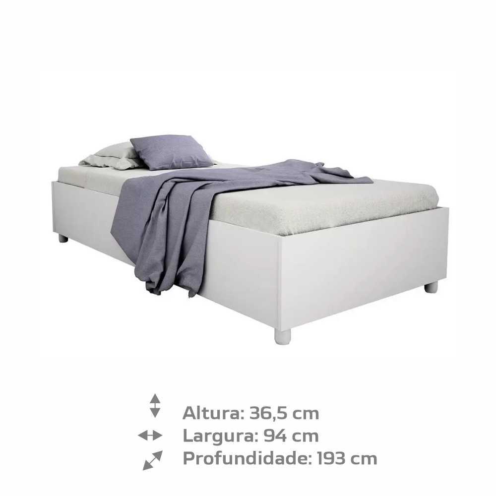 Cama Box Solteiro Mônaco Neve Móveis Tcil