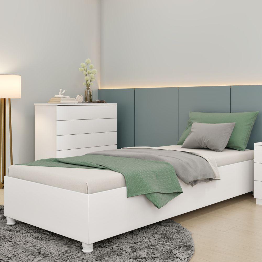 Cama Box Solteiro Mônaco Neve Móveis Tcil