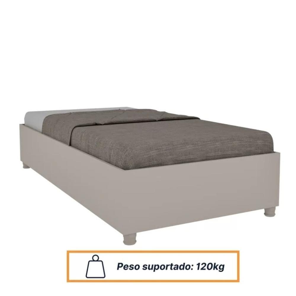 Cama Box Solteiro Mônaco Off White Móveis Tcil