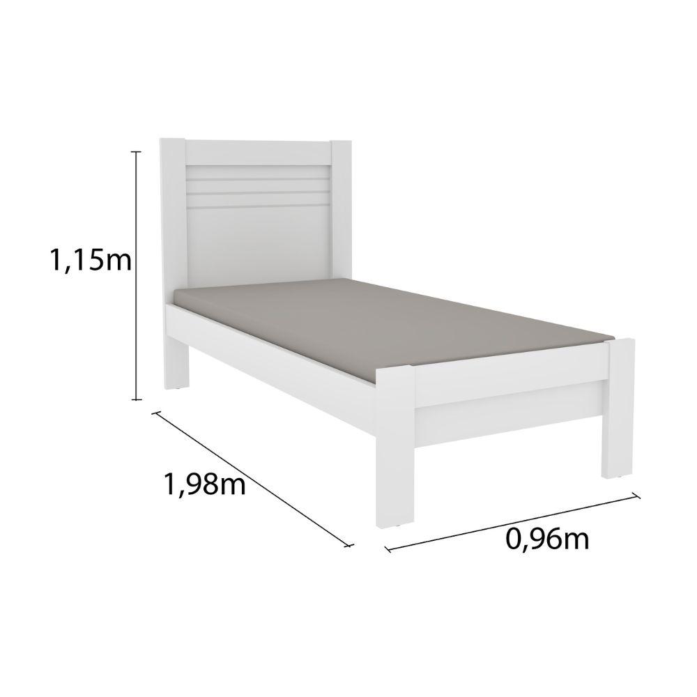 Cama Solteiro Safira TCIL 100% MDF Branco
