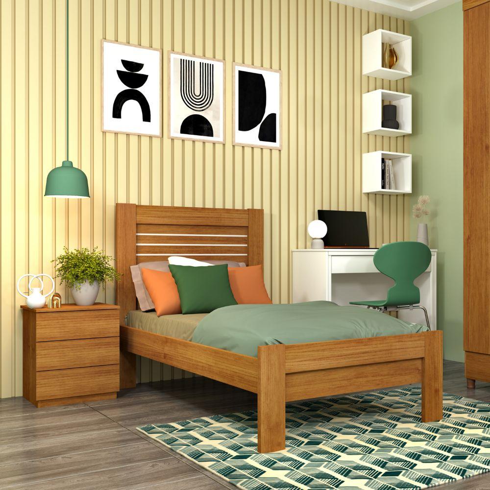 Cama Solteiro Safira TCIL 100% MDF Cinamomo