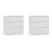 Conjunto com 2 Mesas de Cabeceira Veronna 6 Gavetas Neve