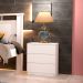 Conjunto com 2 Mesas de Cabeceira Veronna 6 Gavetas Neve
