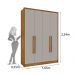 Guarda Roupa Dinamarca 4 Portas e 2 Gavetas TCIL Cinamomo Off White
