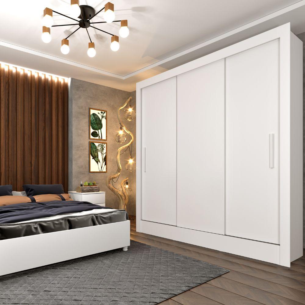 Guarda Roupa Valência 3 Portas 4 Gavetas TCIL Branco